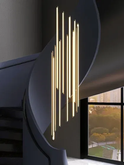 Modern 5 Tube Linear Chandelier