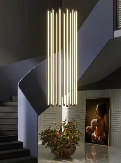 Modern 5 Tube Linear Chandelier