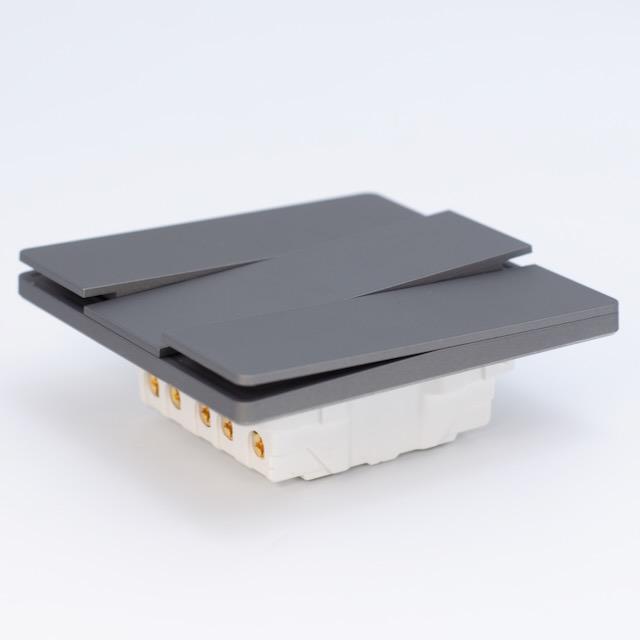 ARC Matt Black Three-Gang Two Way Switch