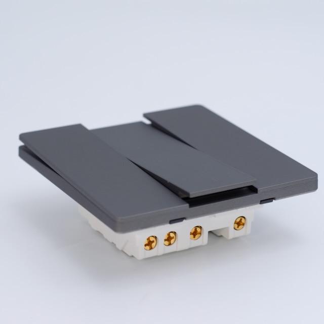 ARC Matt Black Three-Gang Two Way Switch