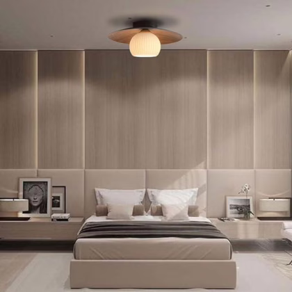 Minimalist Flush Mount Ceiling Light - Black Base